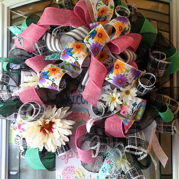 "Welcome Spring" wreath - Picture 4 of 14